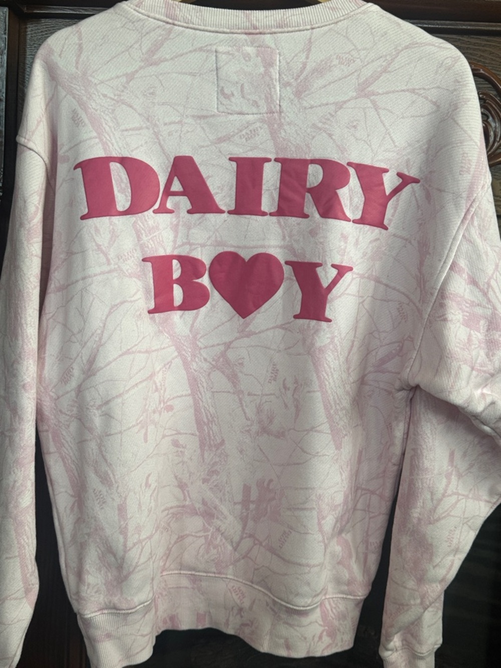 Pink 'Dairy Boy' Crewneck Sweater